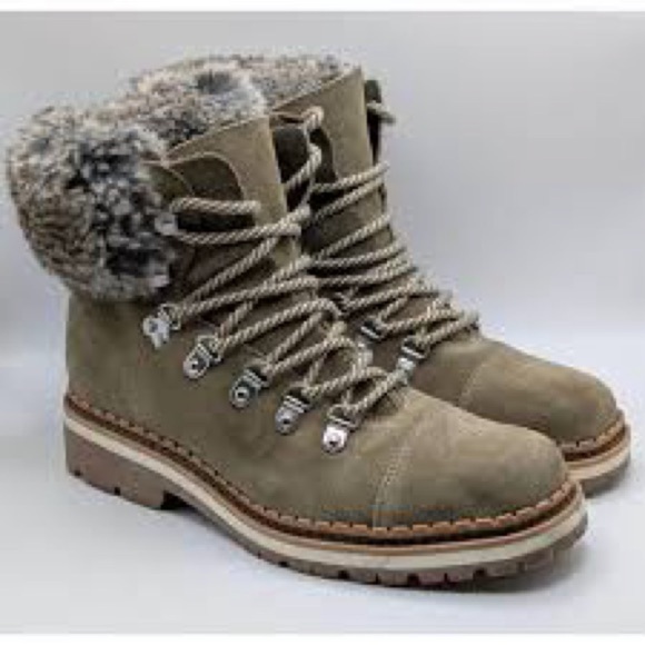 Sam Edelman Moss Green Fur Lined Combat Boot - Picture 3 of 4
